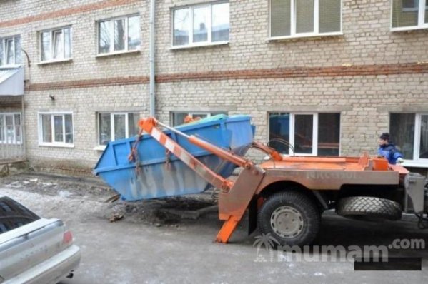 Вывоз мусора. Вывоз строительного мусора. Контейне