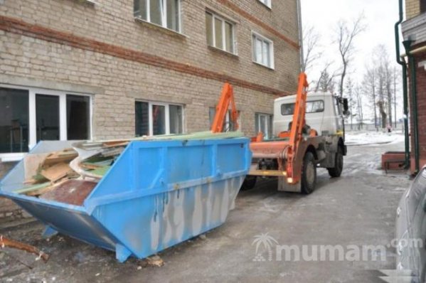 Вывоз мусора. Вывоз строительного мусора. Контейне